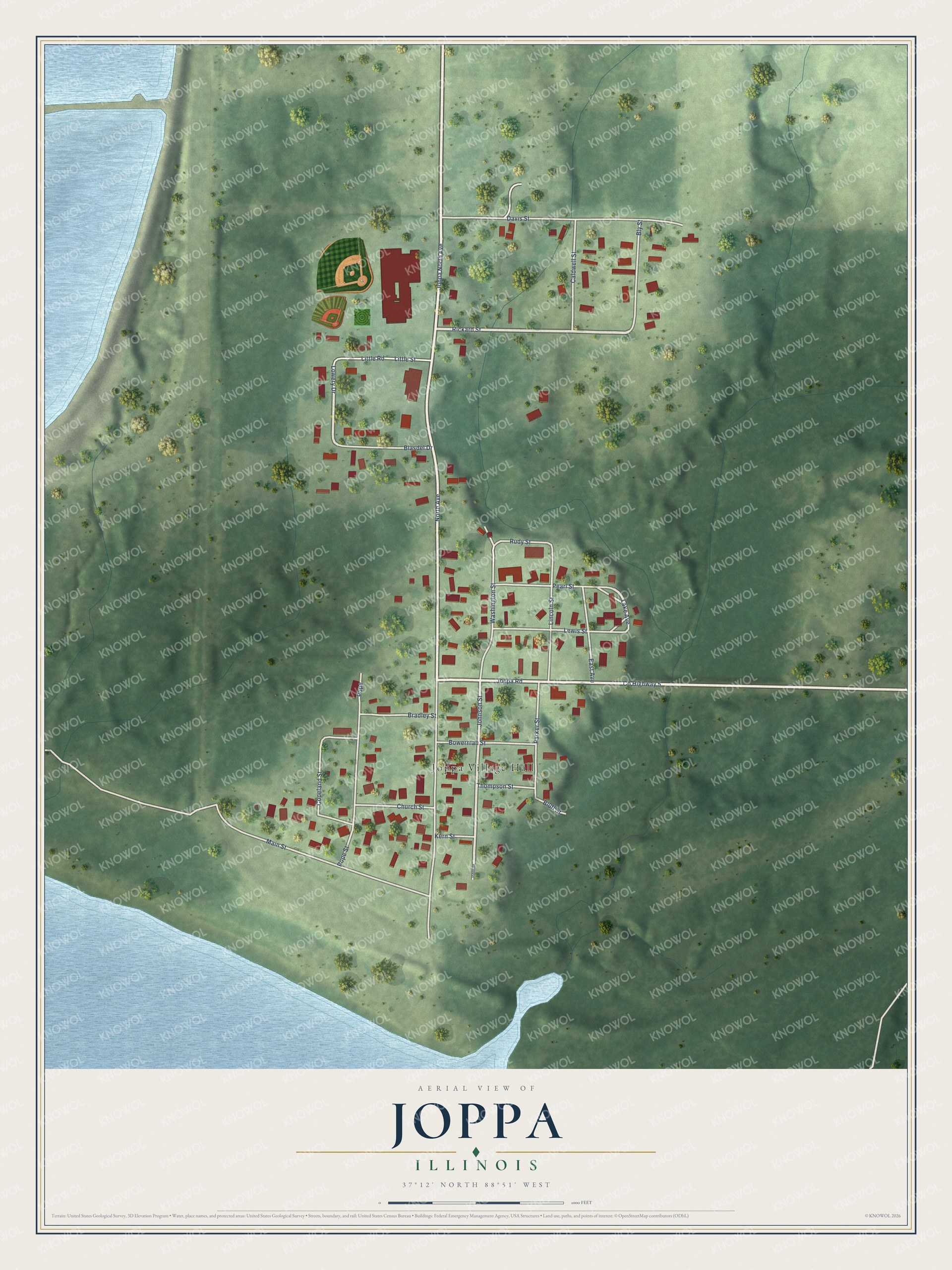 Watermarked full-map preview of Joppa, Illinois