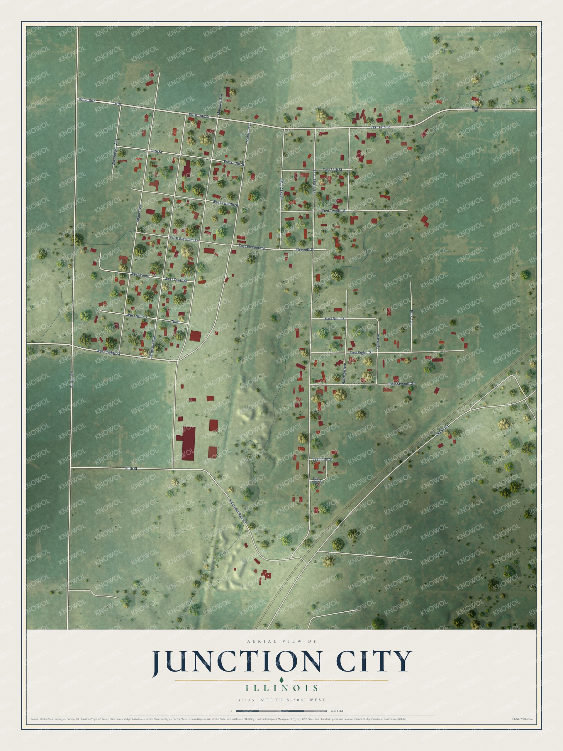 Watermarked full-map preview of Junction City, Illinois