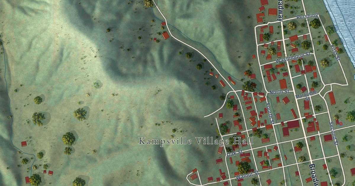 Map of Kampsville, Illinois in 2026
