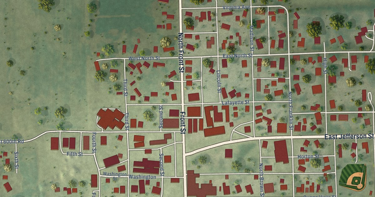 Map of Kansas, Illinois in 2026