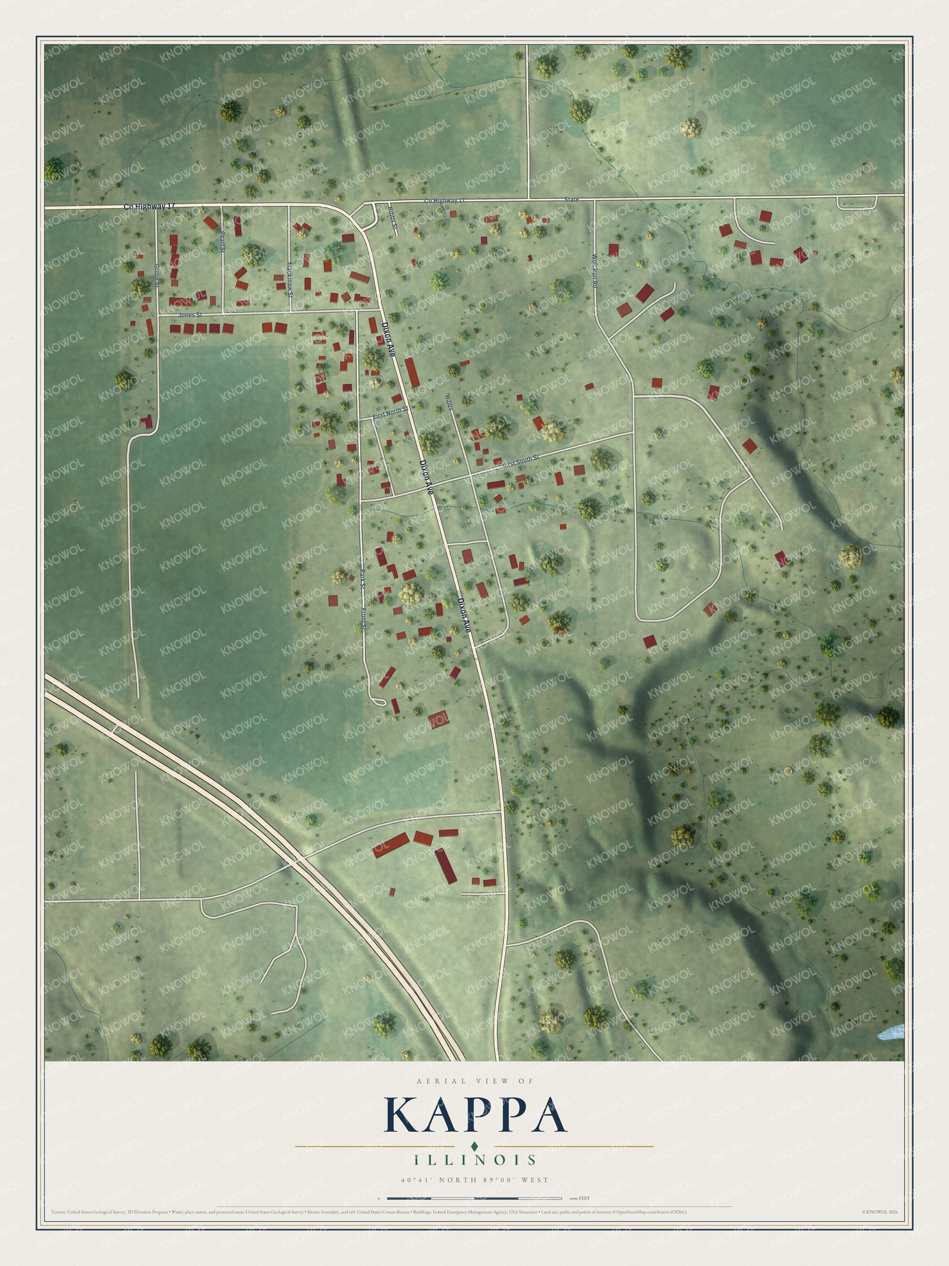 Watermarked full-map preview of Kappa, Illinois