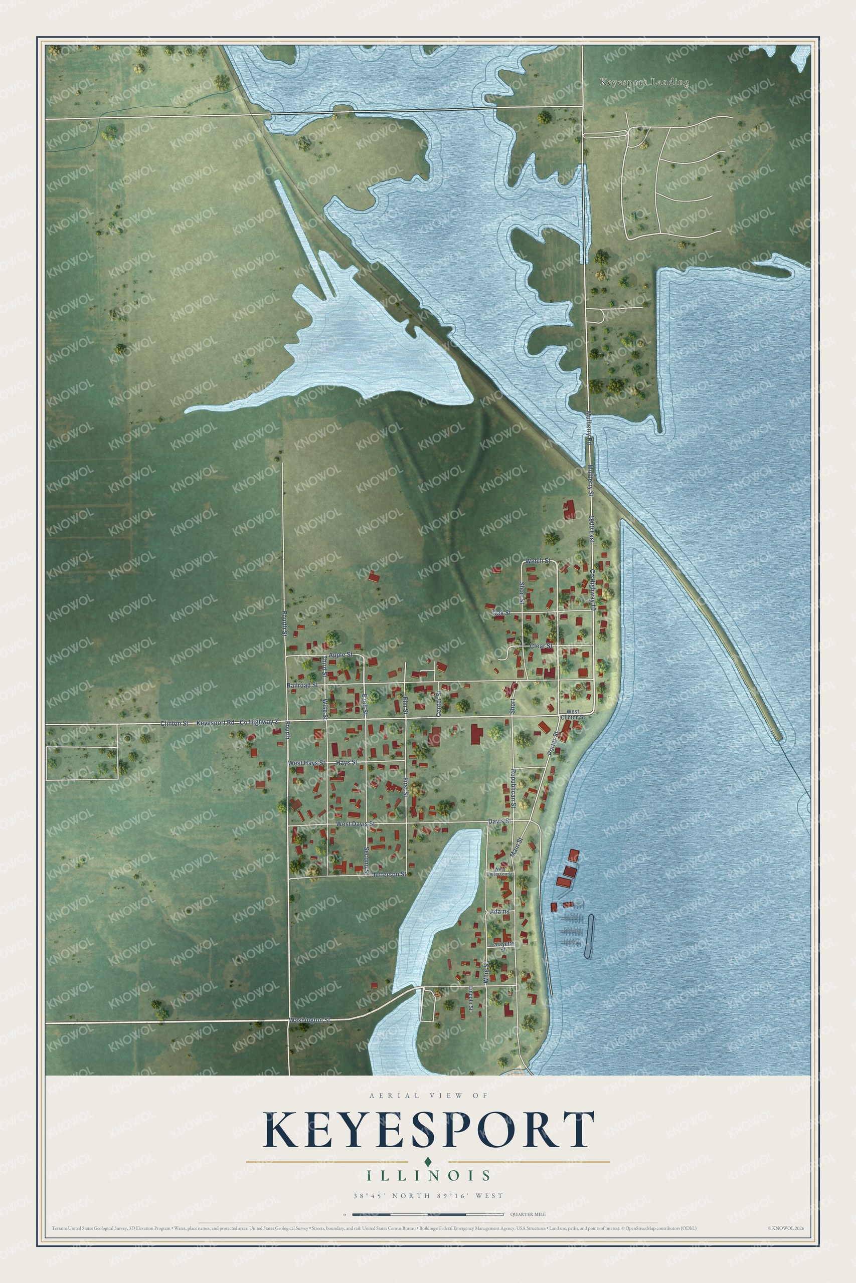 Watermarked full-map preview of Keyesport, Illinois