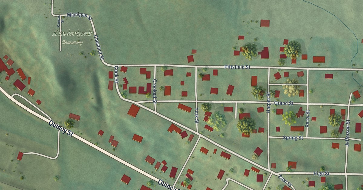 Map of Kinderhook, Illinois in 2026