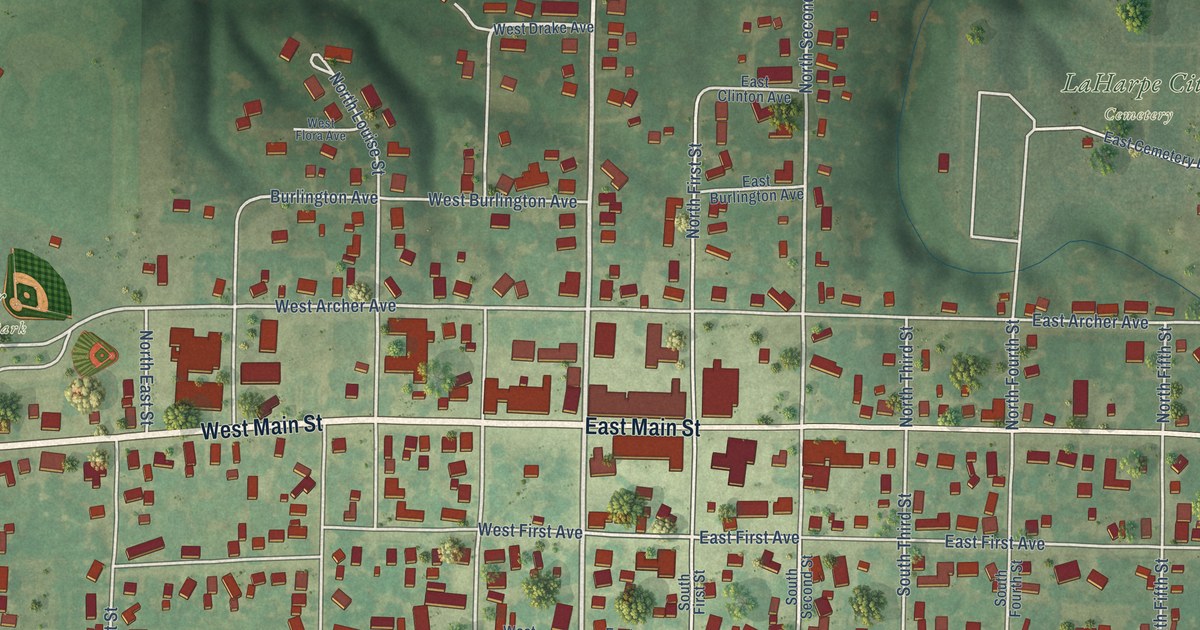 Map of La Harpe, Illinois in 2026