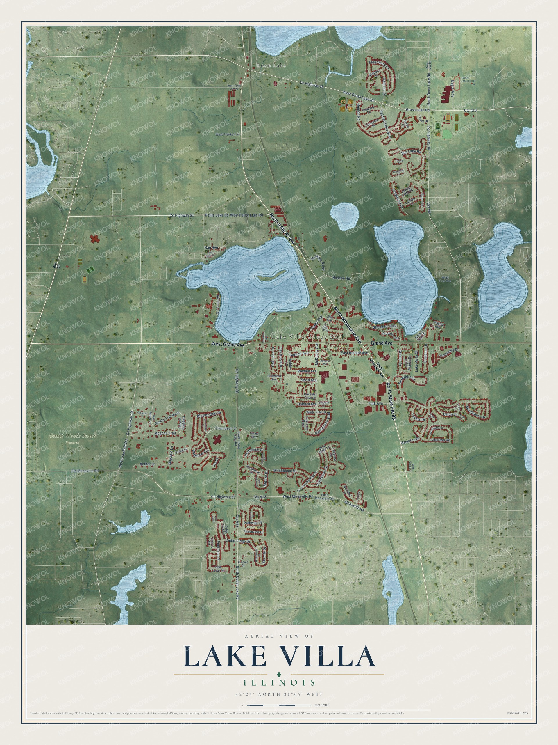 Watermarked full-map preview of Lake Villa, Illinois