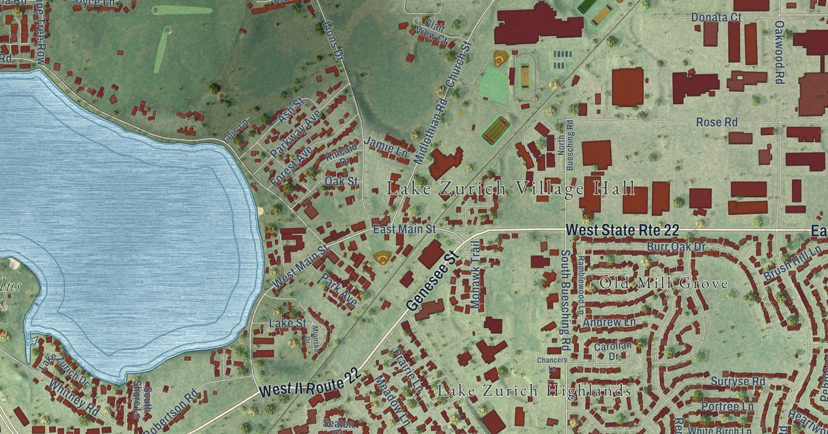 Map of Lake Zurich, Illinois in 2026