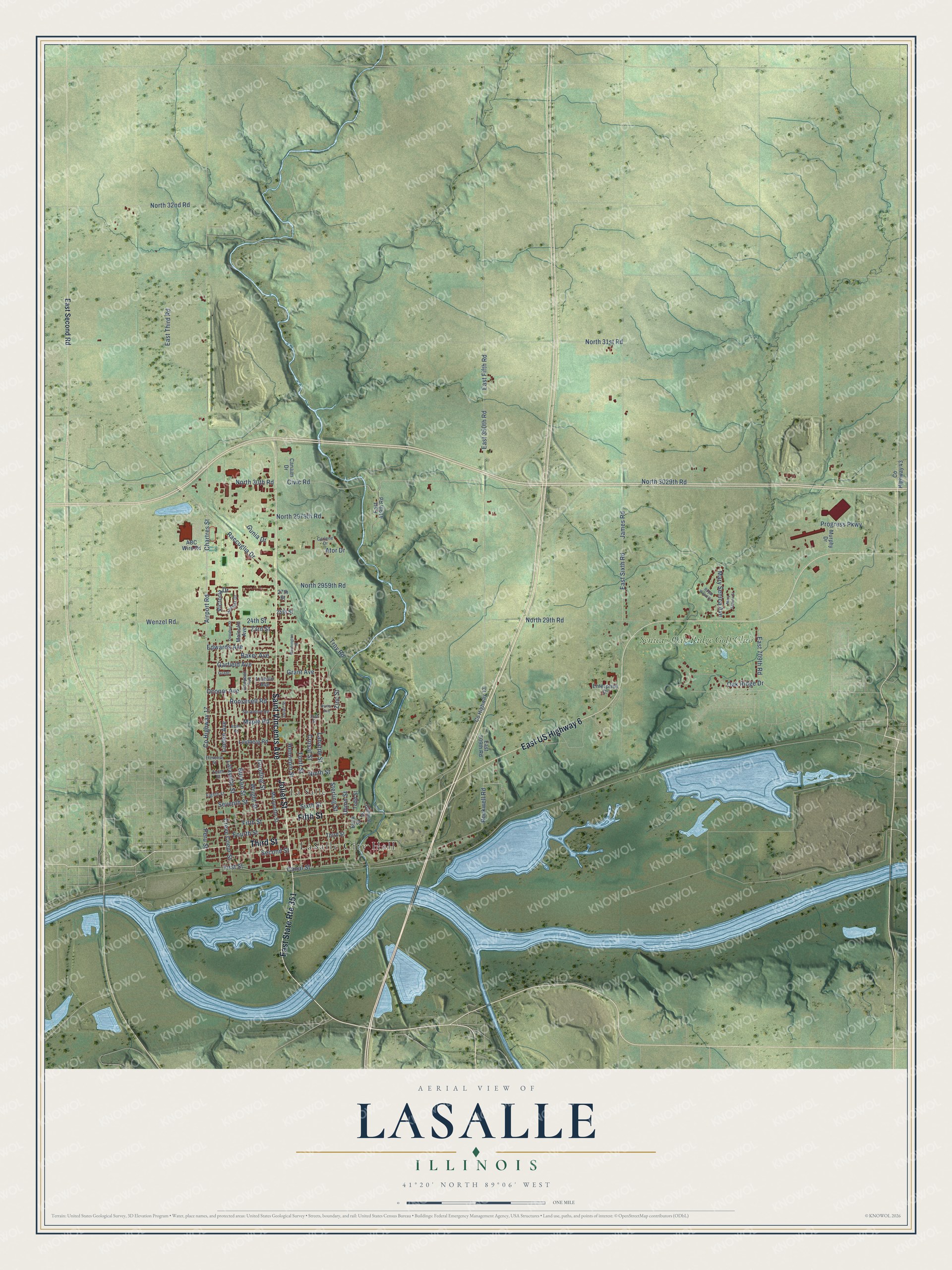 Watermarked full-map preview of LaSalle, Illinois