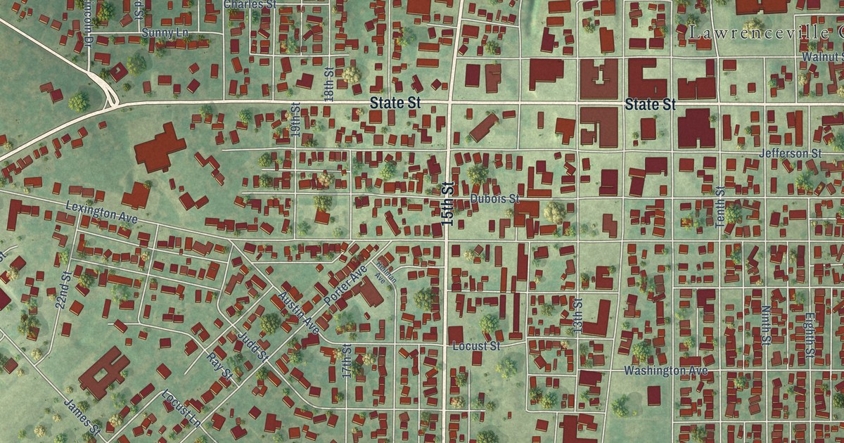Map of Lawrenceville, Illinois in 2026