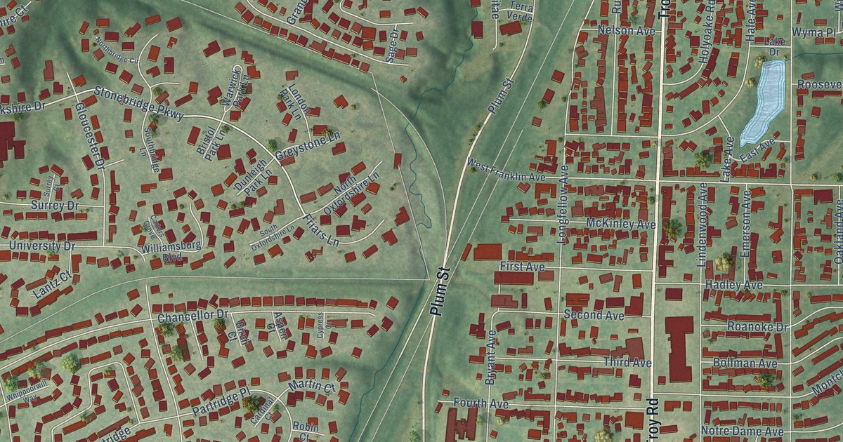 Detailed Map of Leclaire, Illinois