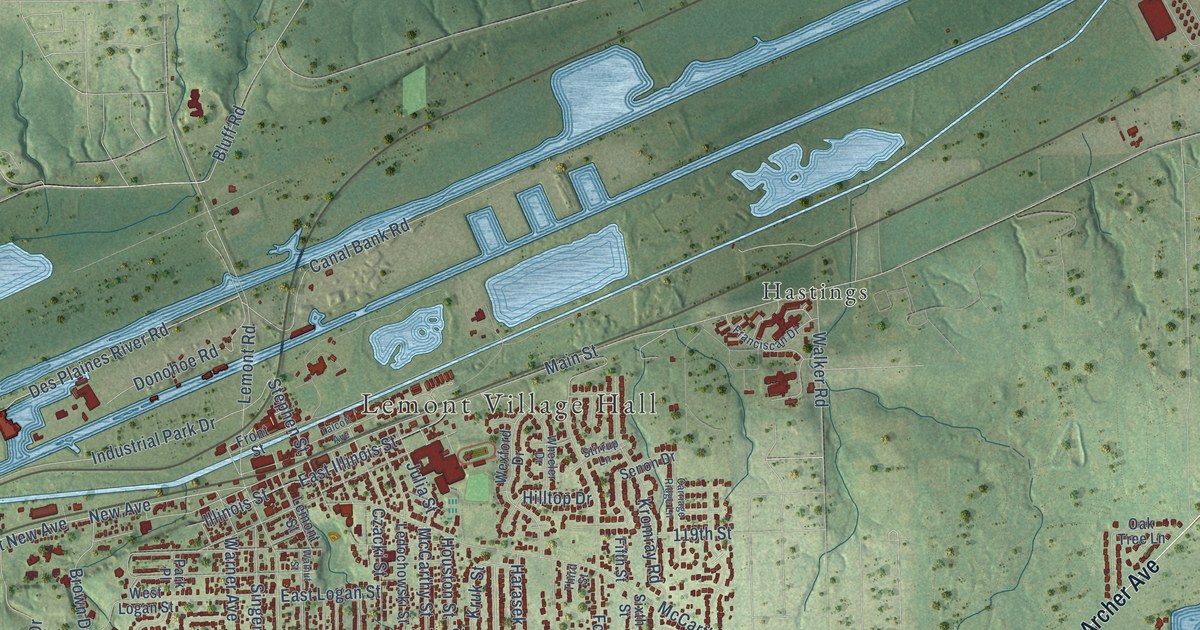 Map of Lemont, Illinois in 2026
