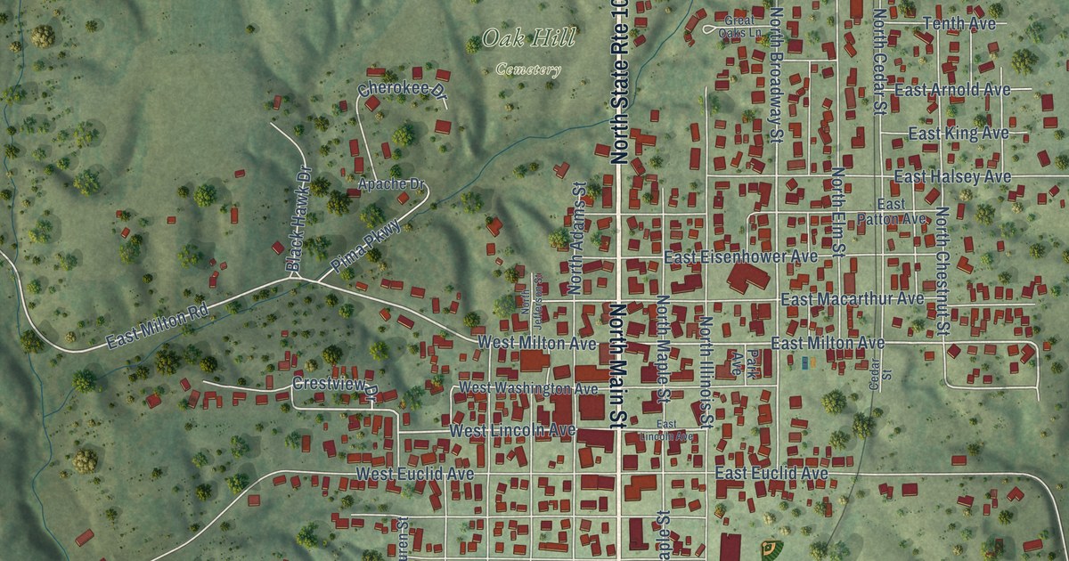 Map of Lewistown, Illinois in 2026