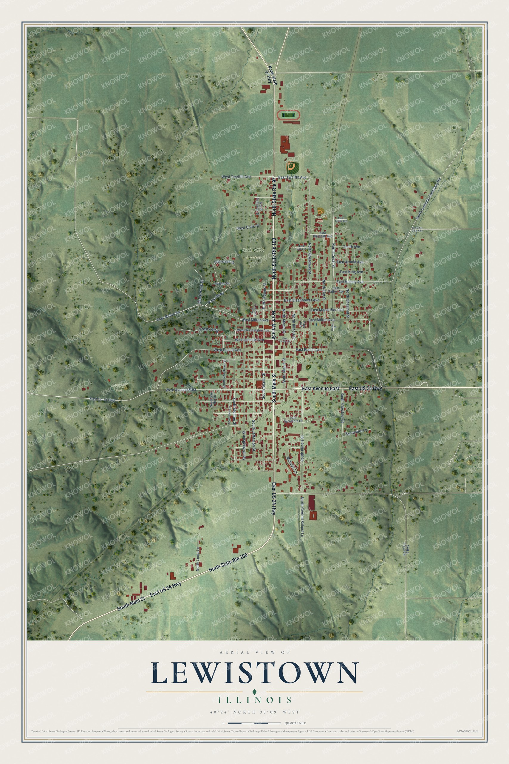 Watermarked full-map preview of Lewistown, Illinois