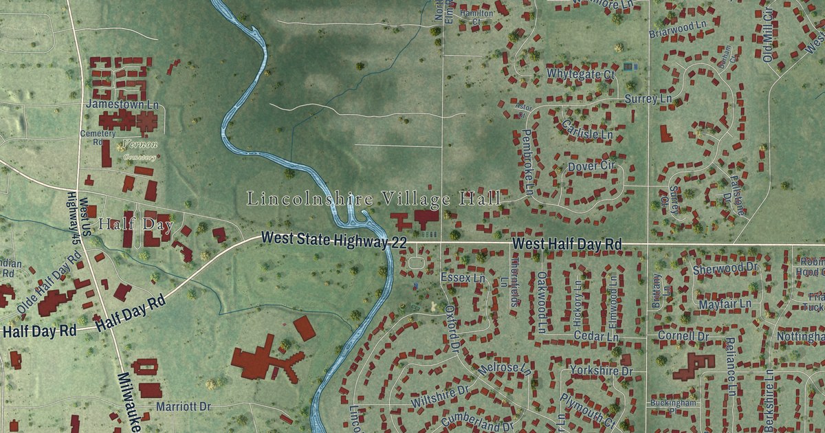 Map of Lincolnshire, Illinois in 2026