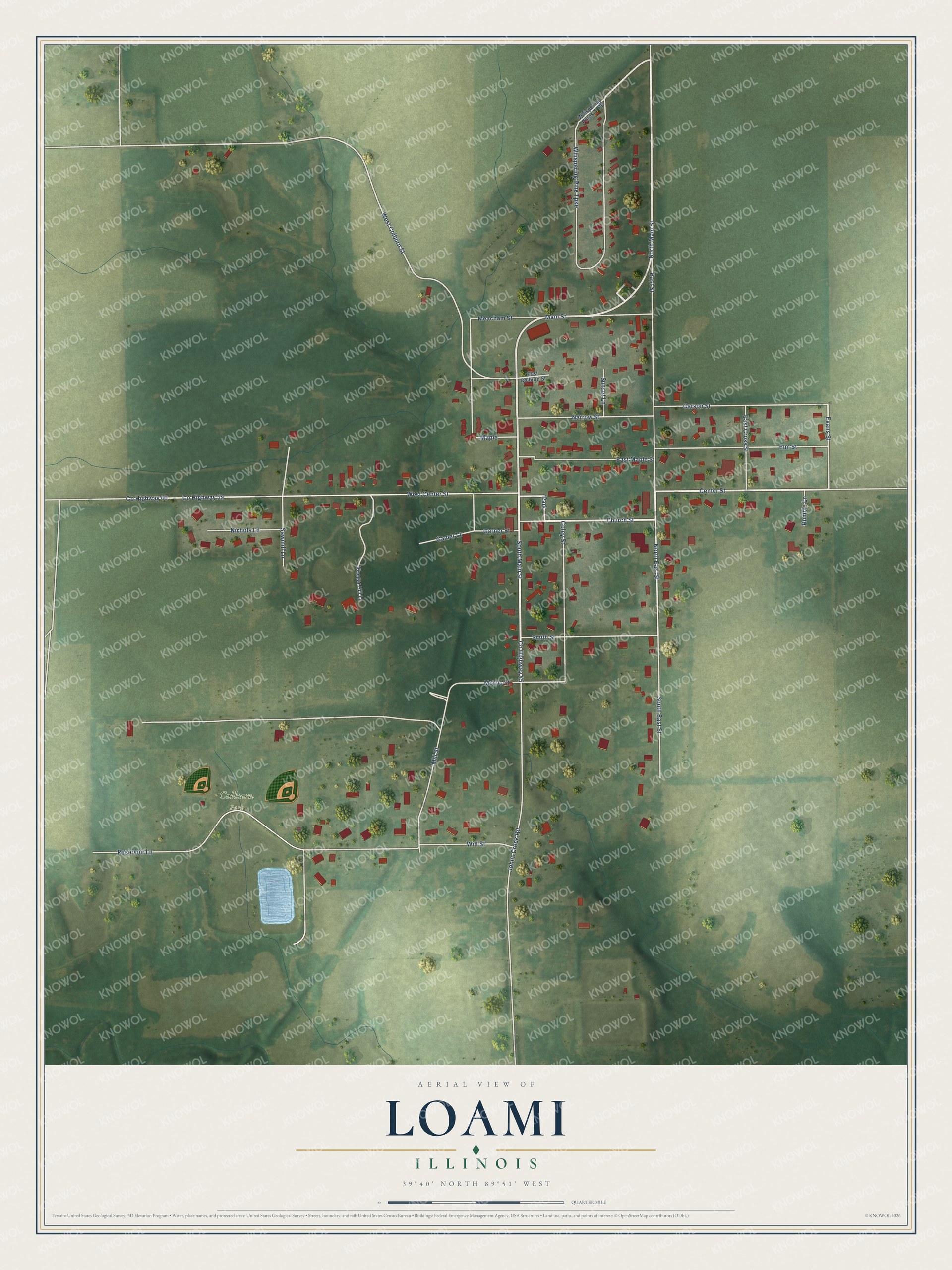Watermarked full-map preview of Loami, Illinois