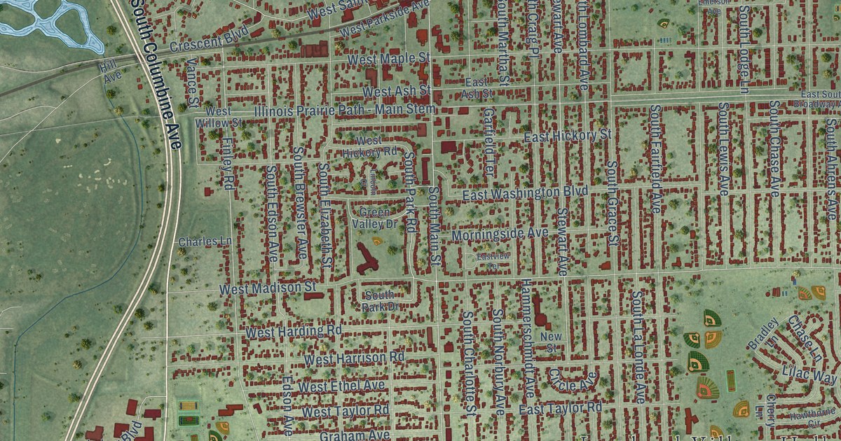 Map of Lombard, Illinois in 2026