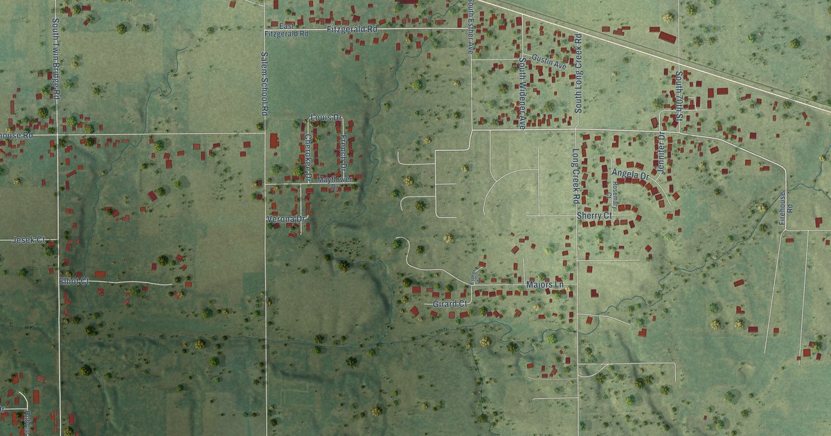 Map of Long Creek, Illinois in 2026