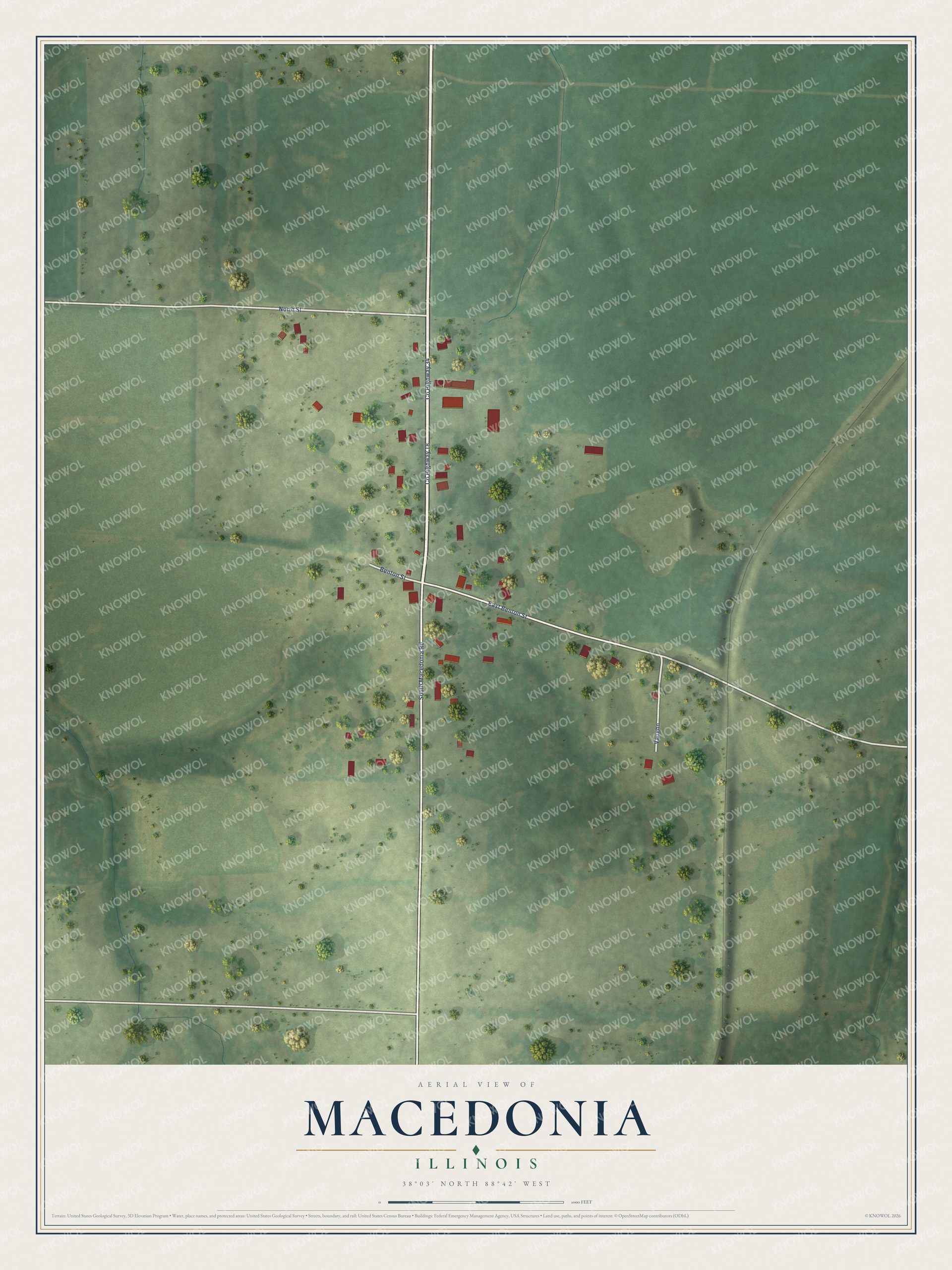 Watermarked full-map preview of Macedonia, Illinois