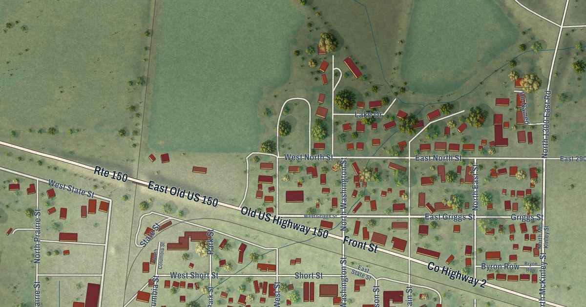 Map of Mansfield, Illinois in 2026