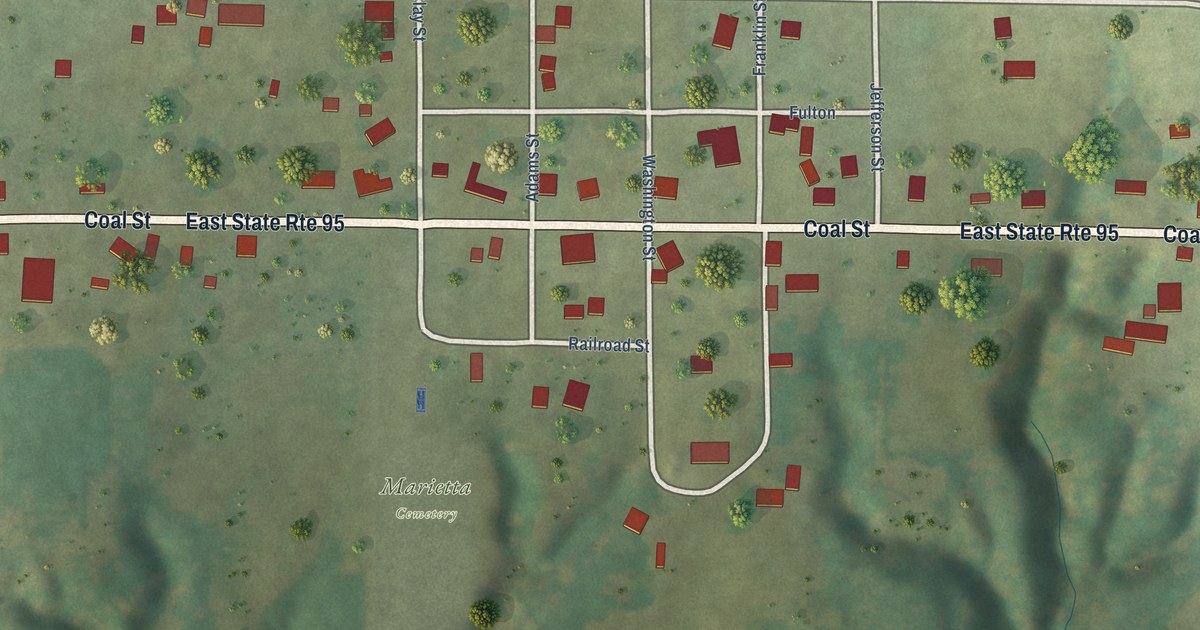 Map of Marietta, Illinois in 2026
