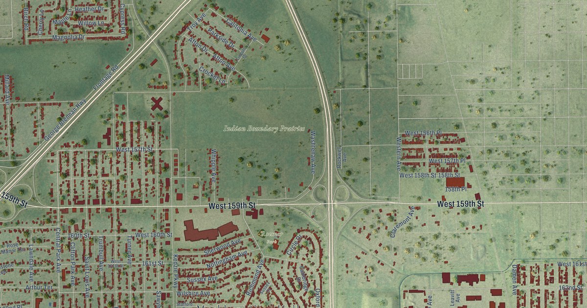Map of Markham, Illinois in 2026