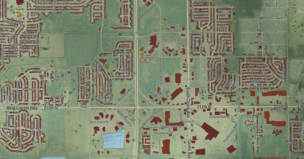 Map of Matteson, Illinois in 2026