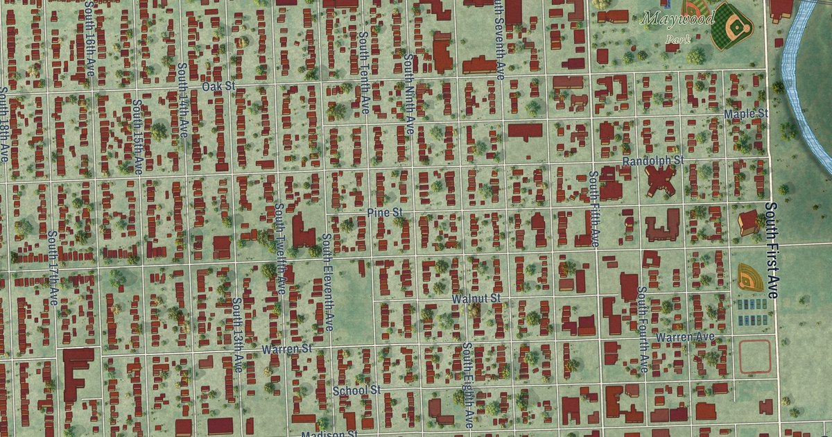 Map of Maywood, Illinois in 2026