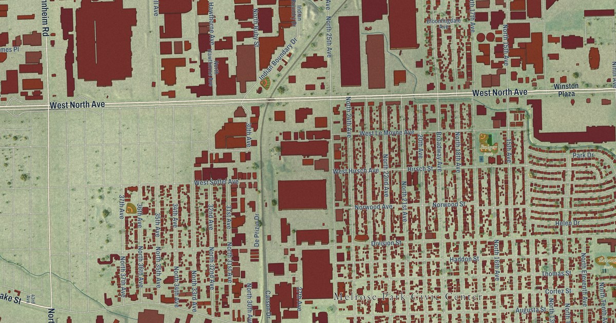 Map of Melrose Park, Illinois in 2026