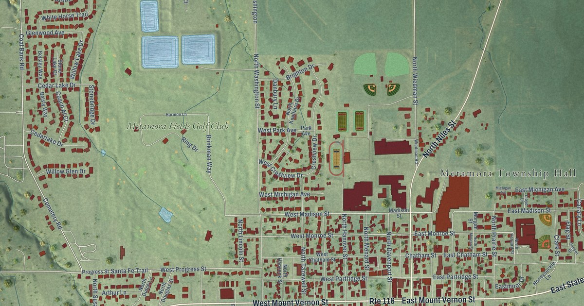 Map of Metamora, Illinois in 2026