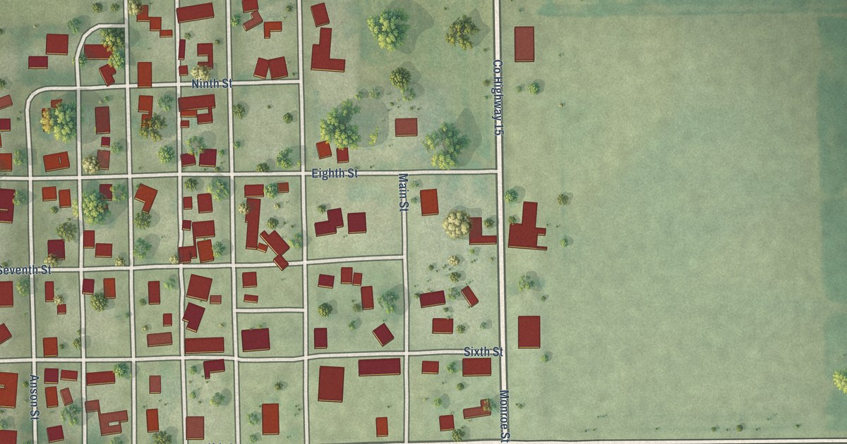 Map of Middletown, Illinois in 2026