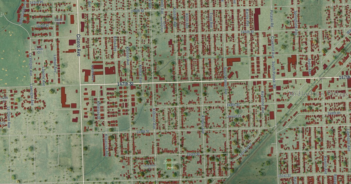 Map of Midlothian, Illinois in 2026