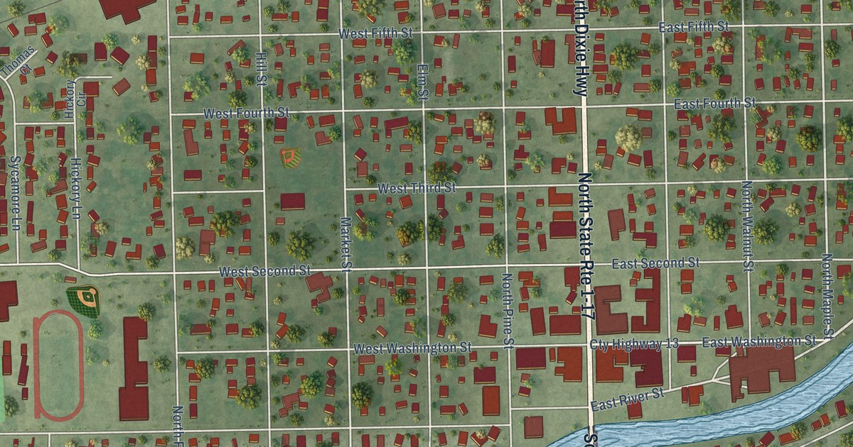 Map of Momence, Illinois in 2026