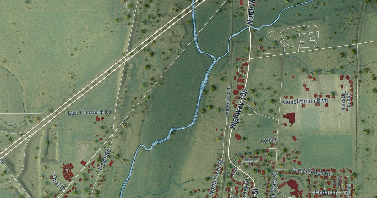 Map of Monticello, Illinois in 2026