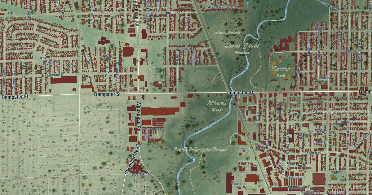 Map of Morton Grove, Illinois in 2026