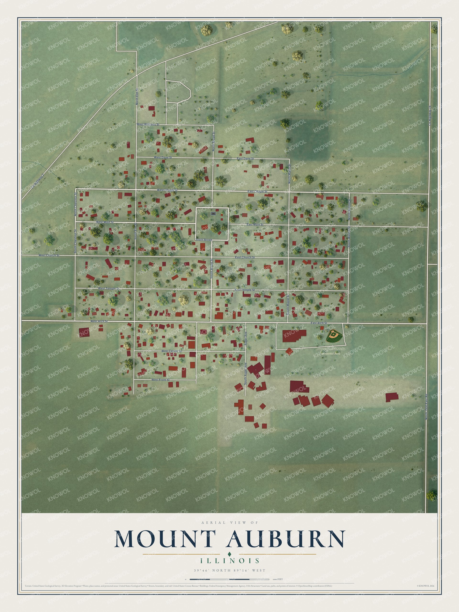 Watermarked full-map preview of Mount Auburn, Illinois