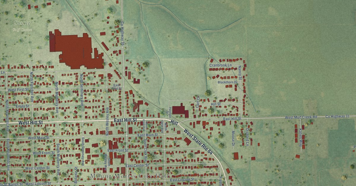 Map of Mount Morris, Illinois in 2026
