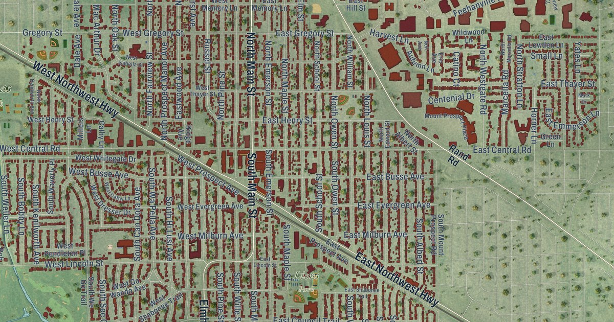 Map of Mount Prospect, Illinois in 2026