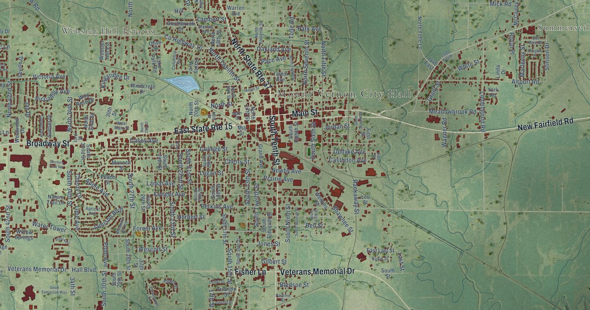 Map of Mount Vernon, Illinois in 2026