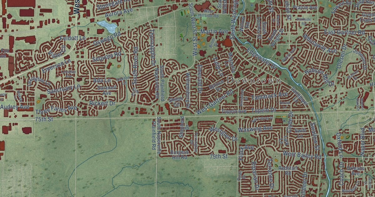 Map of Naperville, Illinois in 2026