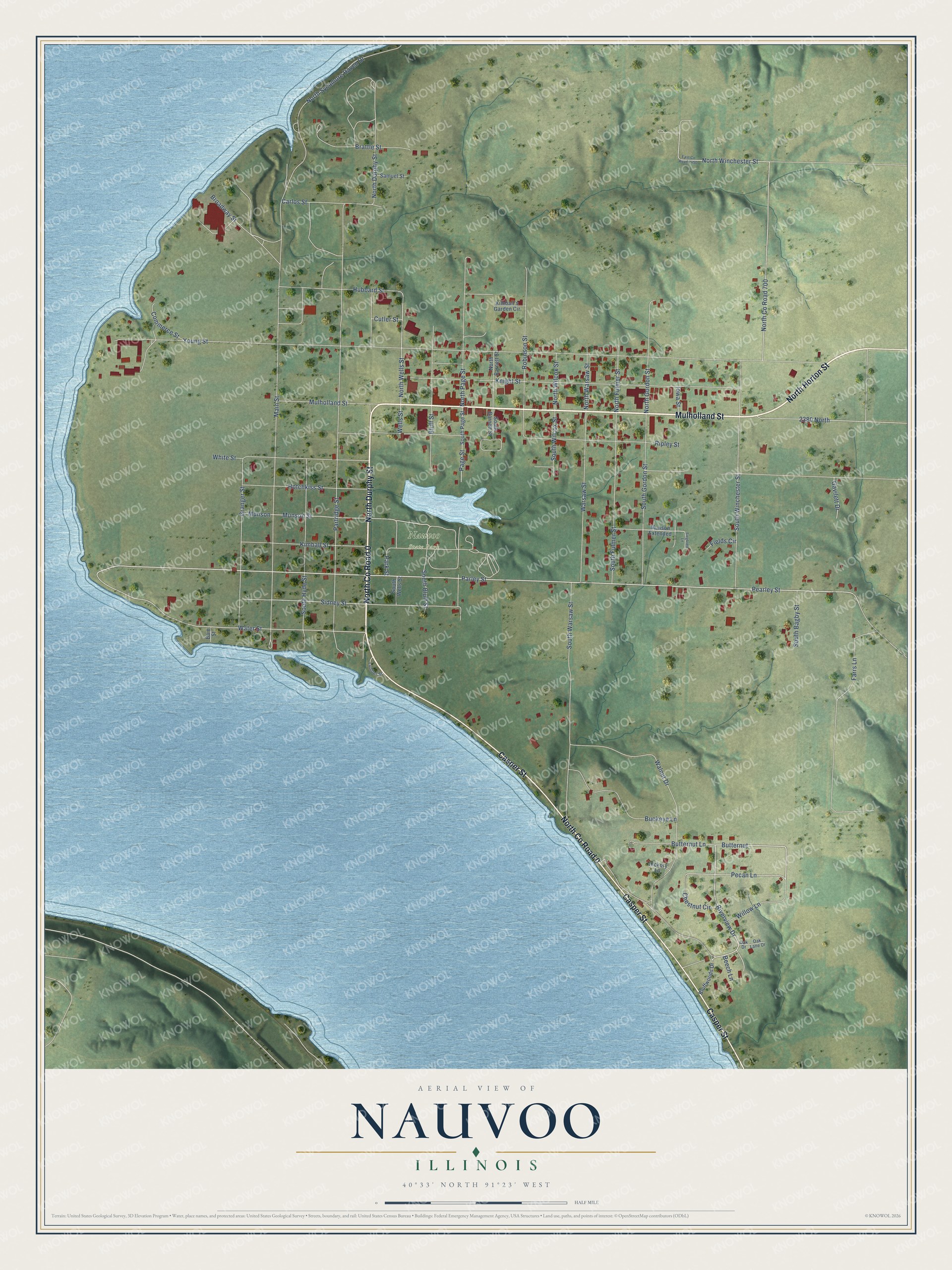Watermarked full-map preview of Nauvoo, Illinois