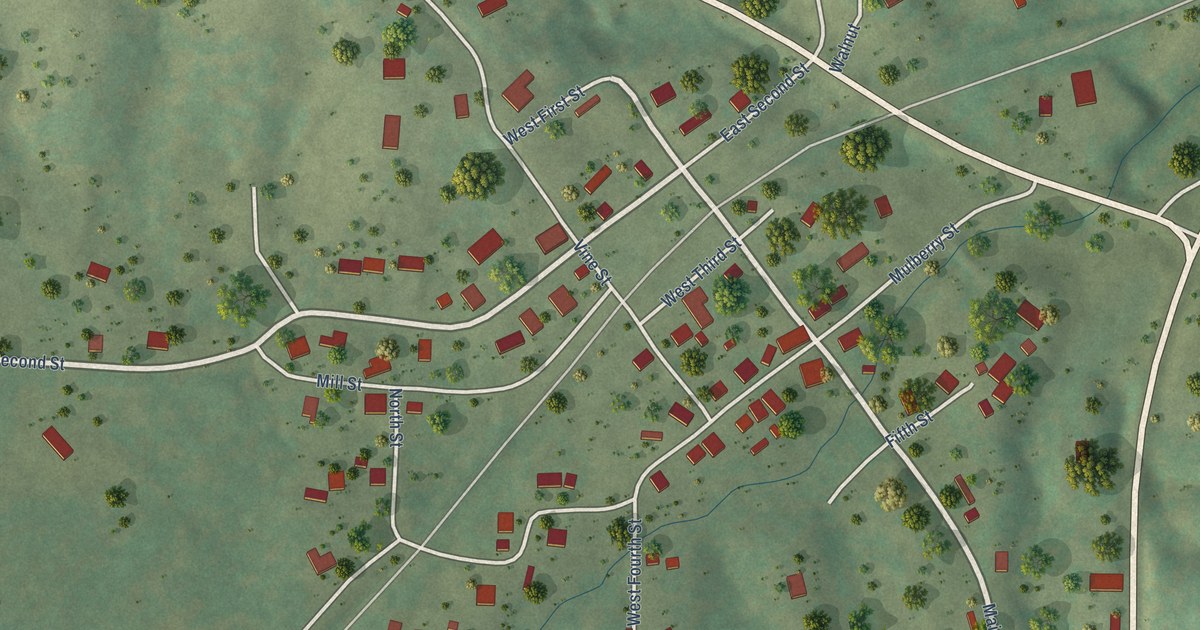Map of New Burnside, Illinois in 2026