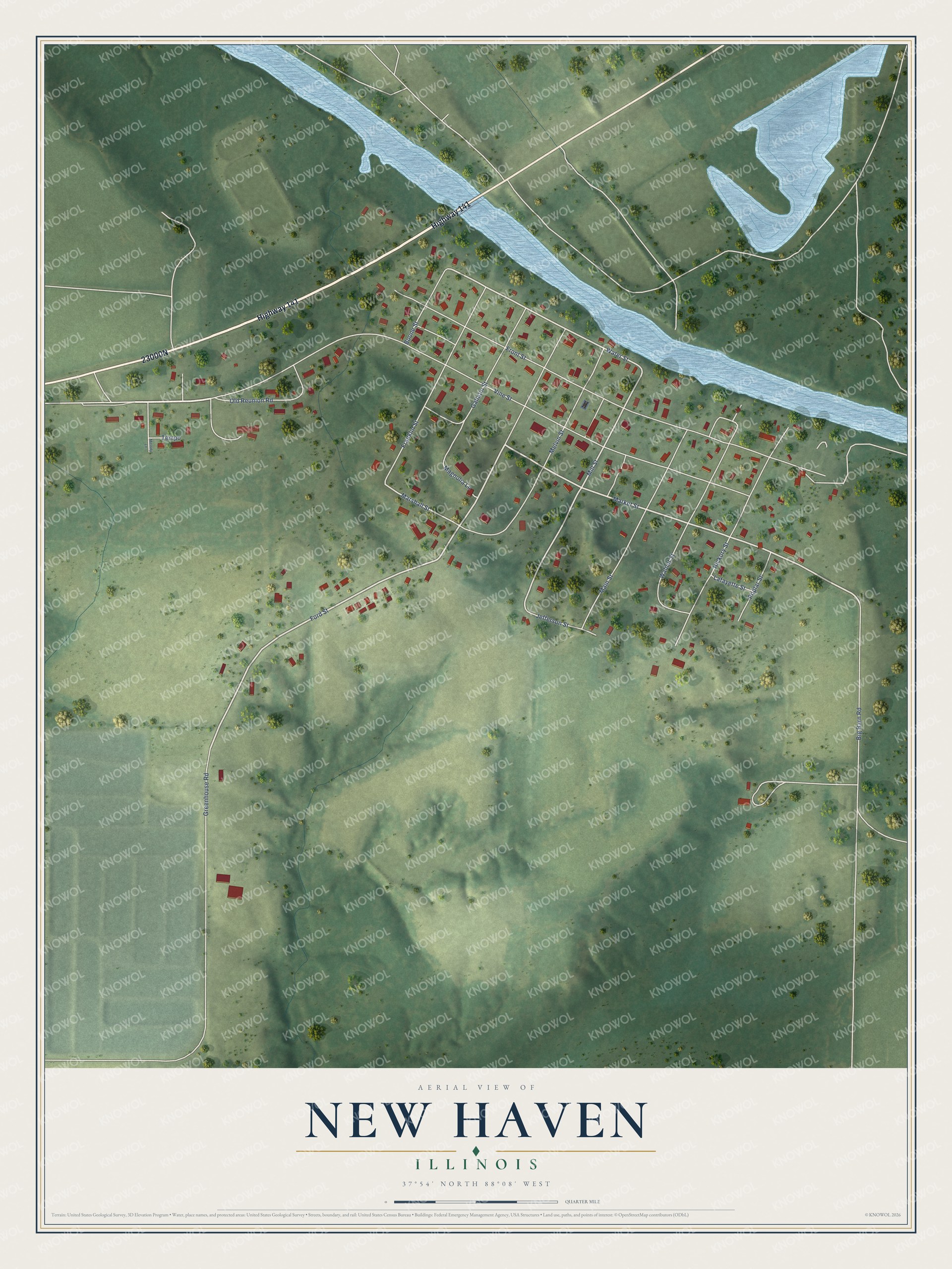 Watermarked full-map preview of New Haven, Illinois