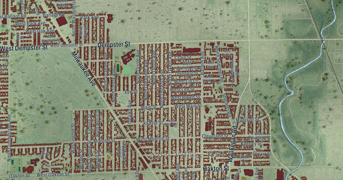Map of Niles, Illinois in 2026