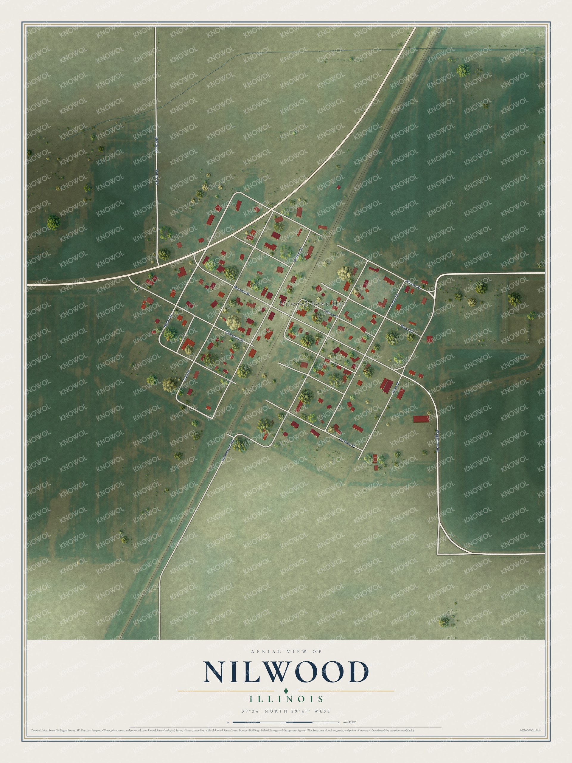 Watermarked full-map preview of Nilwood, Illinois