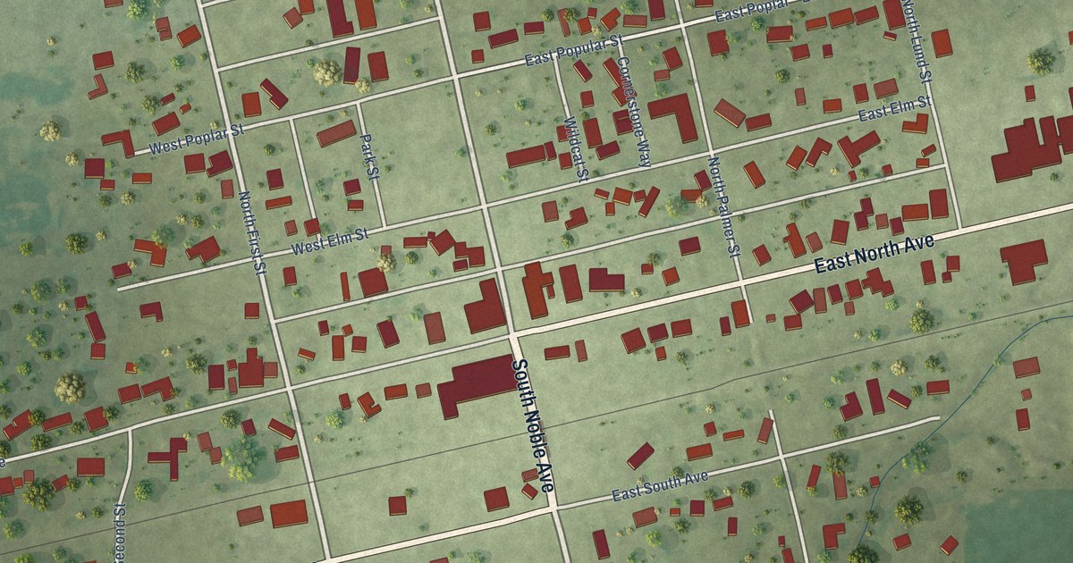 Map of Noble, Illinois in 2026