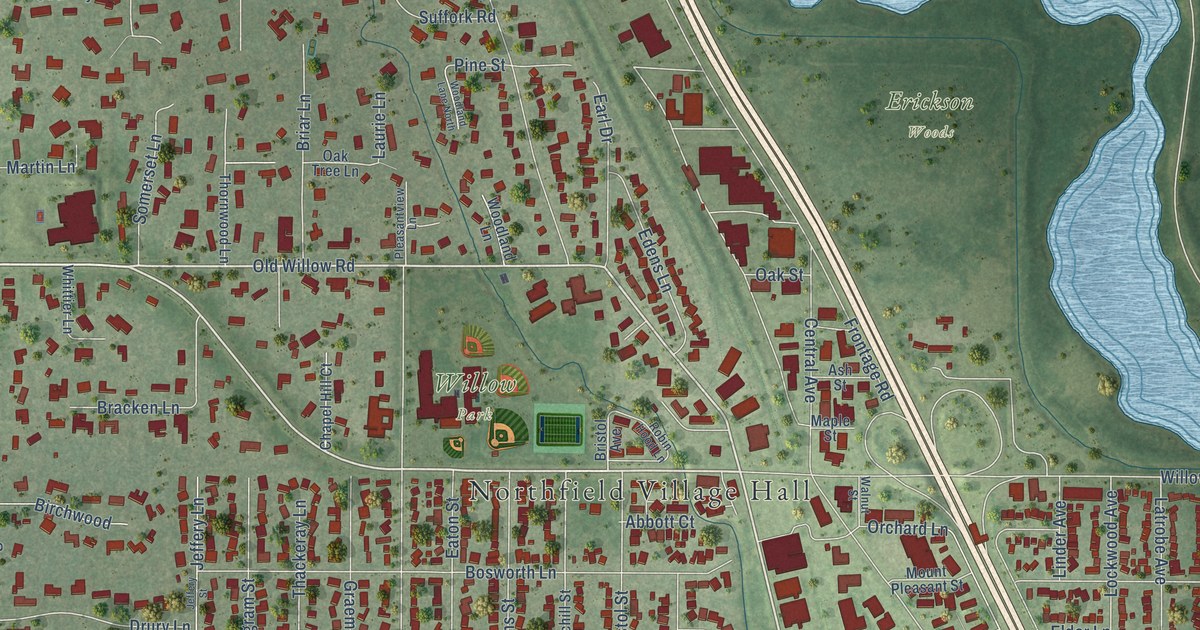 Map of Northfield, Illinois in 2026