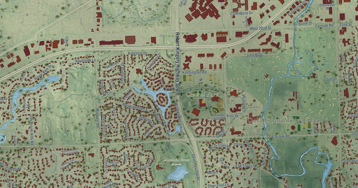 Map of Oak Brook, Illinois in 2026