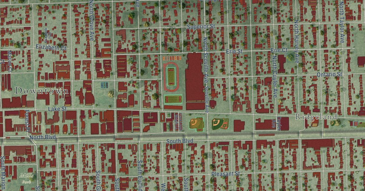 Map of Oak Park, Illinois in 2026