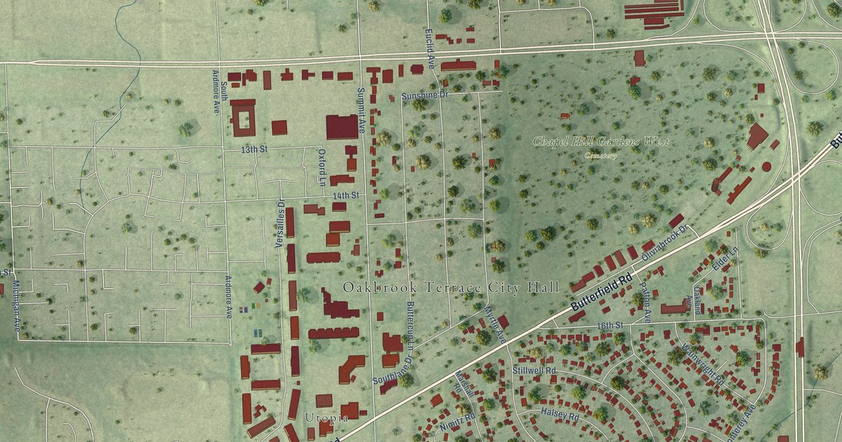 Map of Oakbrook Terrace, Illinois in 2026