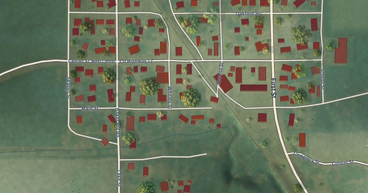 Map of Oakford, Illinois in 2026