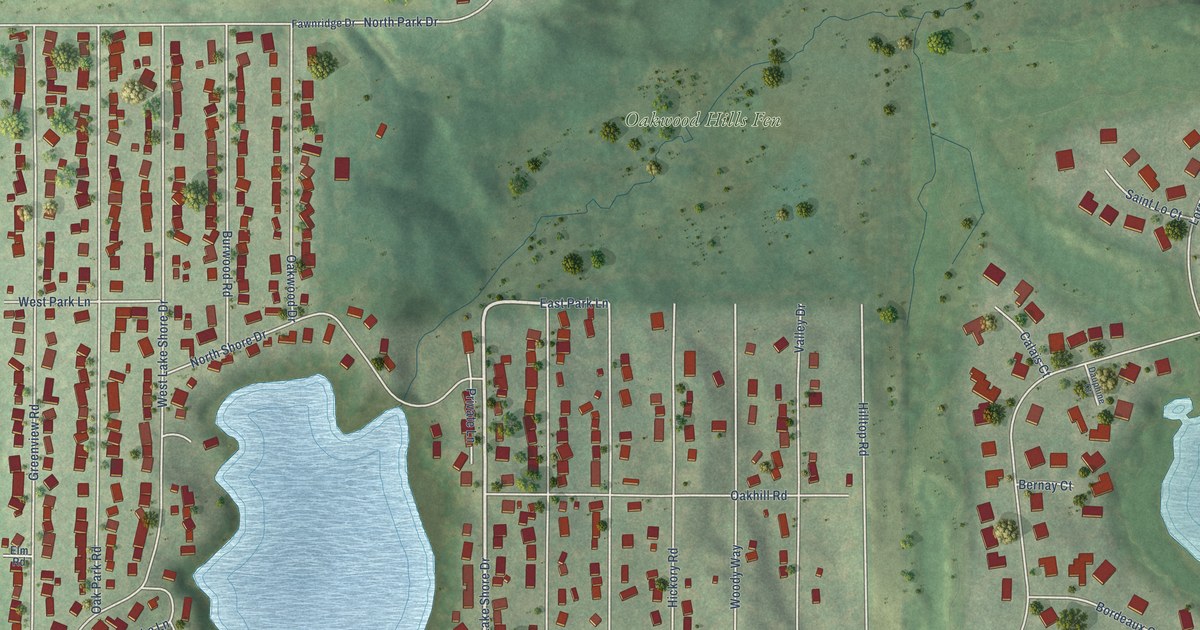 Map of Oakwood Hills, Illinois in 2026